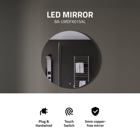 ANZZI 32-in. Diam. LED Back Lighting Bathroom Mirror with Defogger