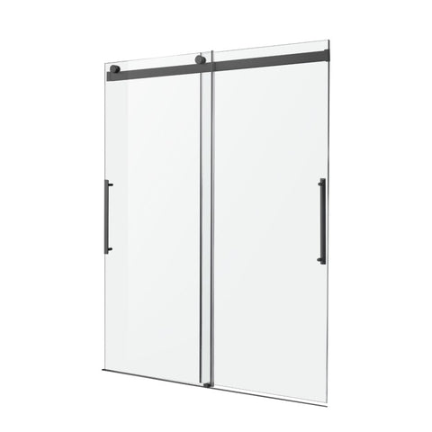 SD-FRLS05901MB - ANZZI Stellar Series 48 in. x 76 in. Frameless Sliding Shower Door with Handle in Matte Black