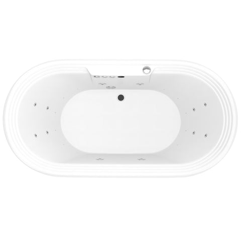 ANZZI Sofia 5.6 ft. Center Drain Whirlpool and Air Bath Tub in White