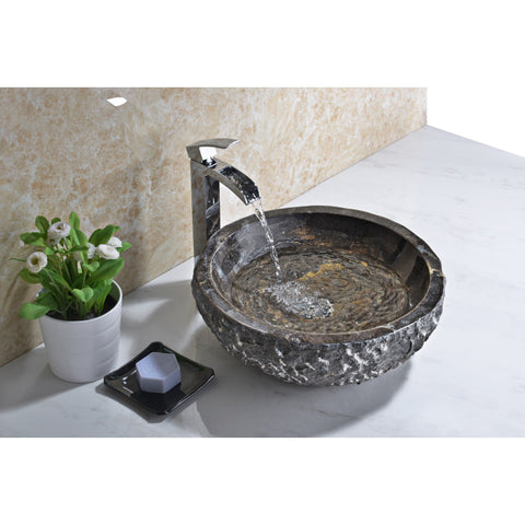 LS-AZ138 - ANZZI Umbral Ash Vessel Sink in Blue Stone