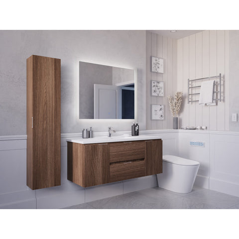 VY-SC5512-DB - ANZZI 55 in H x 12 in W Bath Vanity Side Cabinet in Dark Brown