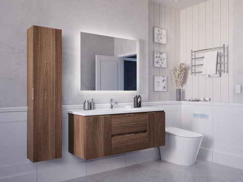 ANZZI 48 in. W x 20 in. H x 18 in. D Bath Vanity Set with Vanity Top in White with White Basin and Mirror