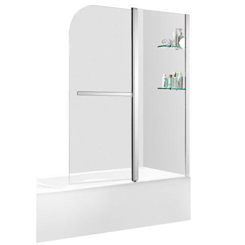 ANZZI 60 in. L x 30 in. W Right Drain Tub in White and 48 in. W x 58 in. H Frameless Tub Door in Polished Chrome Finish