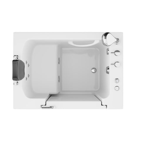 AZ2739RWH - ANZZI Coupe Series 27 in. x 39 in. Right Drain Quick Fill Walk-In Whirlpool Tub in White