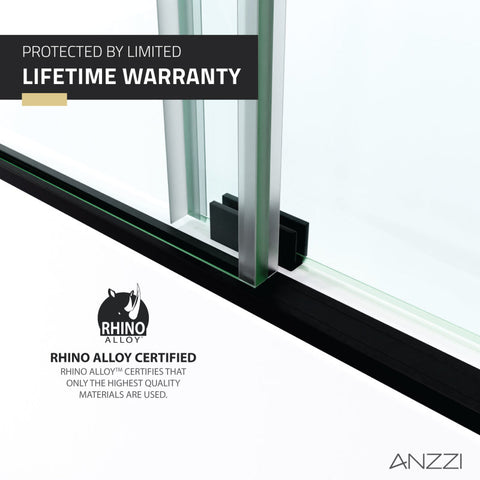 ANZZI Raymore Series 60 in. x 62 in. Frameless Sliding Tub Door