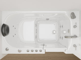 ANZZI 52 in. x 30 in. Right Drain Combination Jetted Bathtub in White with Rounded Toilet and Soft Close Lid