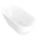 ANZZI Mone Series 67" L Freestanding Soaker Tub with Elegant Contemporary Design, Durable Acrylic Construction, and Built-in Overflow, Glossy White