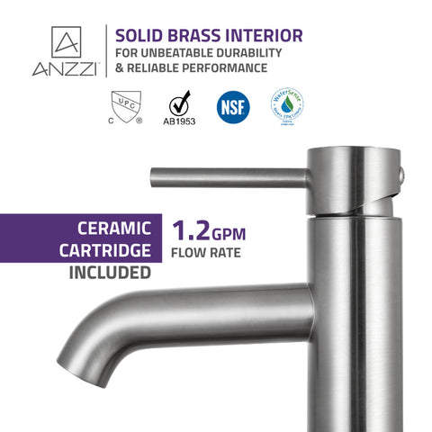 ANZZI Valle Single Hole Single Handle Bathroom Faucet