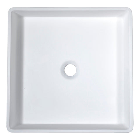 ANZZI Passage 1-Piece Solid Surface Vessel Sink with Pop Up Drain in Matte White