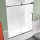 SD1701MB-3260R - ANZZI 60 in. L x 32 in. W x 83 in. H Right Drain White Rectangular Tub with Frameless Sliding Tub Door in Matte Black Finish