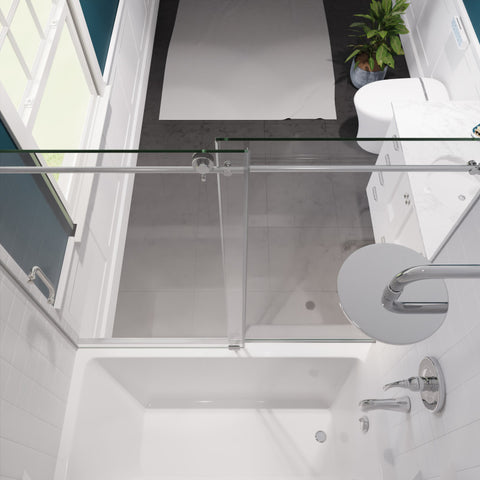 ANZZI Don Series 60 in. x 62 in. Frameless Sliding Tub Door