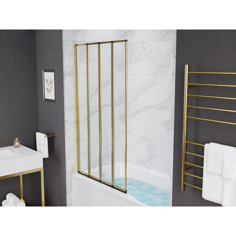 SD-AZ16-01MBBG - ANZZI 56-in. x 33-in. Accordion-Style Bathtub Shower Door in Matte Black & Brushed Gold