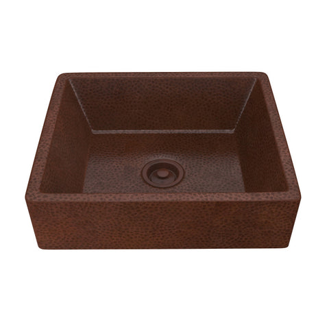 LS-AZ338 - ANZZI Tidal 19 in. Handmade Vessel Sink in Hammered Antique Copper