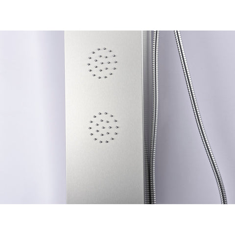 SP-AZ8092 - ANZZI Mayor 64 in. Full Body Shower Panel with Heavy Rain Shower and Spray Wand in Brushed Steel