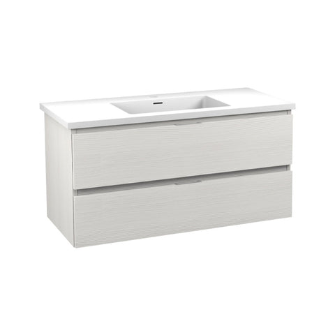 VT-CT39-WH - ANZZI Conques 39 in W x 20 in H x 18 in D Bath Vanity in Rich White with Cultured Marble Vanity Top in White with White Basin