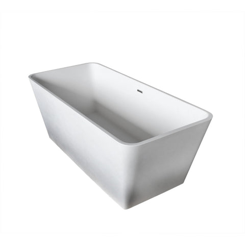 FTAZ501-0044B - ANZZI Cenere 58.25 in. Solid Surface Soaking Bathtub in White with Angel Faucet in Brushed Nickel