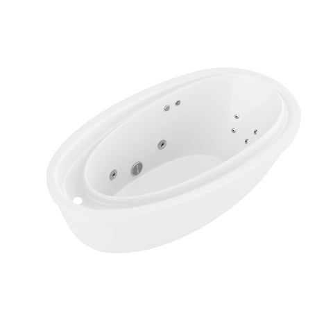 FT-AZ202 - ANZZI Leni Series 71 in. x 38 in. Jetted Whirlpool 54 Gallon Capacity Freestanding Bathtub with Reversible Drain in White