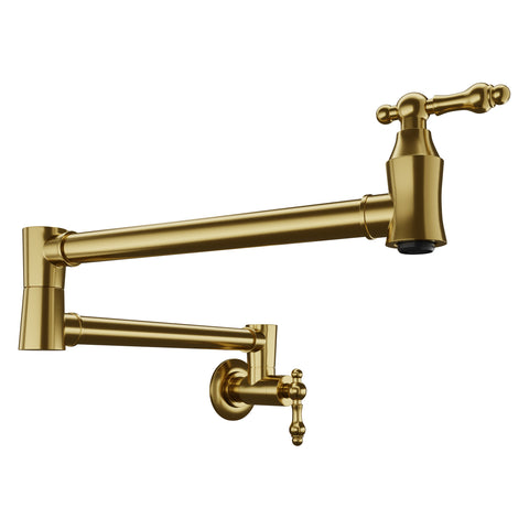 Marca 360-Degree 24 in. Wall Mounted Pot Filler with Dual Swivel