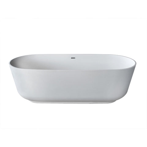 ANZZI Sabbia 5.9 ft. Solid Surface Classic Soaking Bathtub in Matte White and Kros Faucet in Chrome