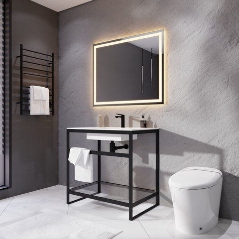 ANZZI 32-in. x 40-in. LED Front Lighting Bathroom Mirror with Defogger