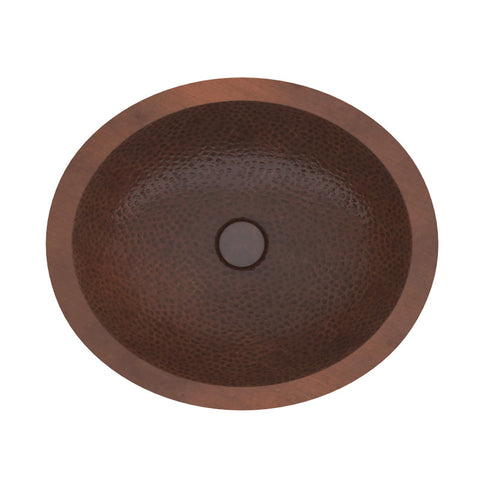 ANZZI Nepal 19 in. Drop-in Oval Bathroom Sink in Hammered Antique Copper