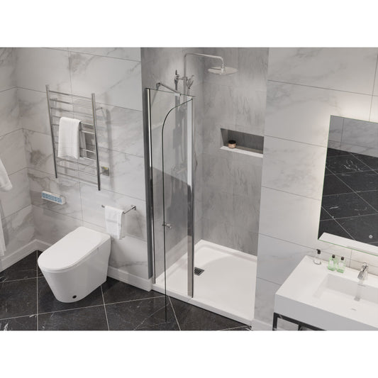 SD-AZ14-01CH - ANZZI Romance 72-in. x 33.5-in. Frameless Swinging Shower Door in Chrome