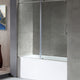 ANZZI 5 ft. Acrylic Rectangle Tub With 60 in. x 62 in. Frameless Sliding Tub Door