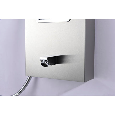 ANZZI Mesa 64 in. Full Body Shower Panel with Heavy Rain Shower and Spray Wand in Brushed Steel