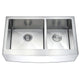 ANZZI Elysian Farmhouse 36 in. Double Bowl Kitchen Sink with Locke Faucet in Brushed Nickel