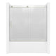 ANZZI 60 in. L x 32 in. W Right Drain Tub in White and 60 in. W x 62 in. H Frameless Sliding Tub Door in Brushed Nickel Finish