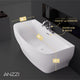 ANZZI Bank Series 5.41 ft. Freestanding Bathtub with Deck Mounted Faucet in White