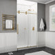 ANZZI Series 56 to 60 in. x 76 in. Frameless Shower Door with Sliding in Brushed Gold with Tsunami Guard Tempered Clear Glass