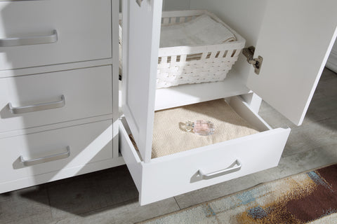 ANZZI Chateau 60" Double Vanity Set (36" H), Handmade Wood Cabinet, Carrara Marble Countertop, Soft-Close Storage, Paladin Protection Finish, Multiple Cabinet Colors