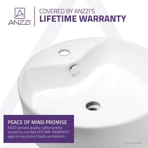 ANZZI Vitruvius Series Ceramic Vessel Sink in White