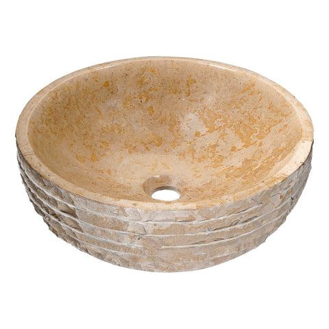 LS-AZ314 - ANZZI Desert Chalice Natural Stone Vessel Sink in Classic Cream