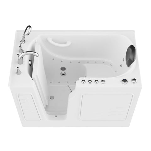 AZ2952LWD - ANZZI Coupe Series 29 in. x 52 in. Left Drain Quick Fill Walk-In Whirlpool and Air Tub with Powered Fast Drain in White