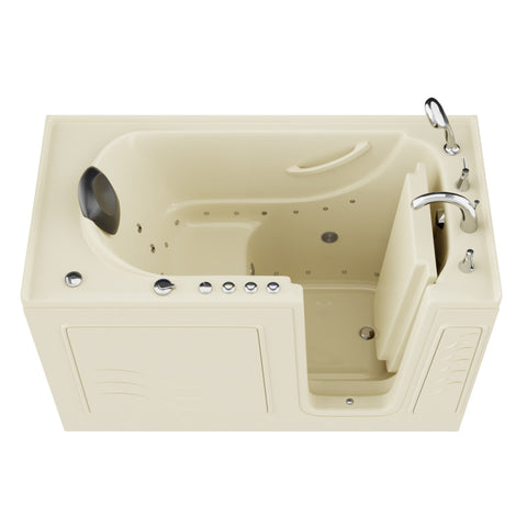 AZ3060WIRBD - ANZZI Coupe Series 30 in. x 60 in. Right Drain Quick Fill Walk-In Whirlpool and Air Tub with Powered Fast Drain in Biscuit