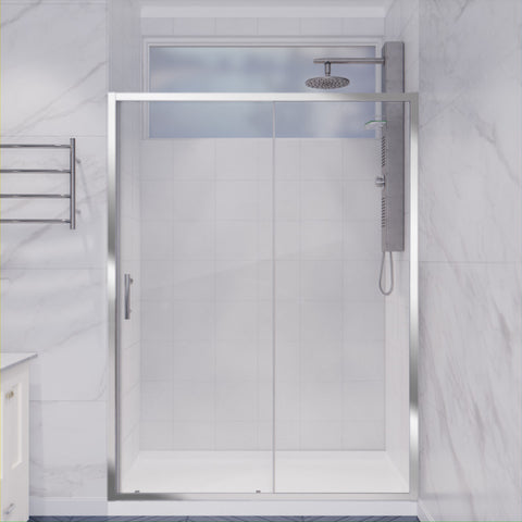 SD-AZ052-01CH - ANZZI Halberd Series 48 in. x 72 in. H Sliding Framed Shower Door in Polished Chrome with Tsunami Guard Tempered Glass