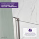28 in. x 56 in. Frameless Tub Door with TSUNAMI GUARD in Brushed Nickel