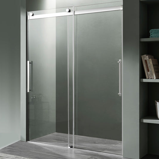 SD-FRLS05901CHR - ANZZI 48 in. x 76 in. Frameless Sliding Shower Door with Handle in Chrome