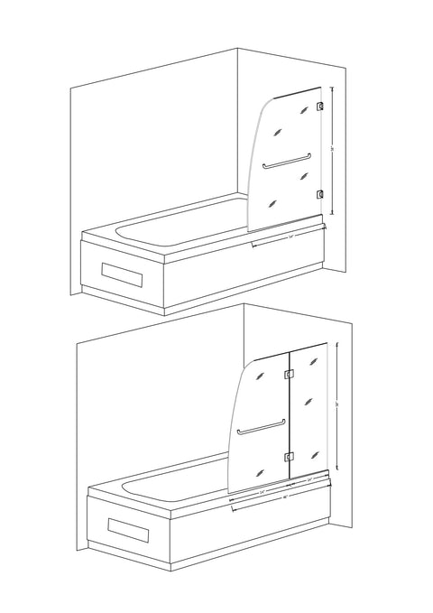 60 in. L x 32 in. W x 79 in. H Right Drain White Rectangular Tub with Frameless Hinged Tub Door in Polished Chrome