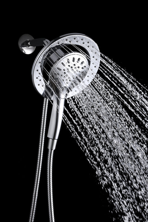 ANZZI Magnetic Valkyrie Multi-Spray Retro-Fit 7.48 in. Dual Wall Mount Fixed and Handheld Shower Head with Magna-Diverter