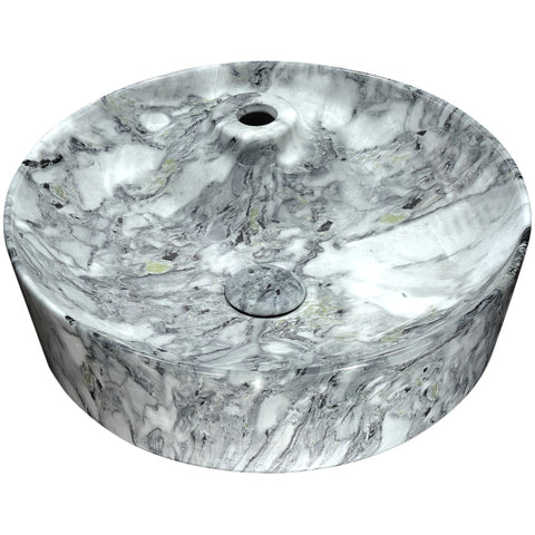 LS-AZ233 - ANZZI Marbled Series Ceramic Vessel Sink in Marbled Snow Finish