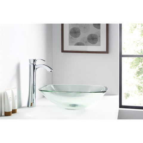 LS-AZ8119 - ANZZI Story Series Deco-Glass Vessel Sink in Lustrous Clear