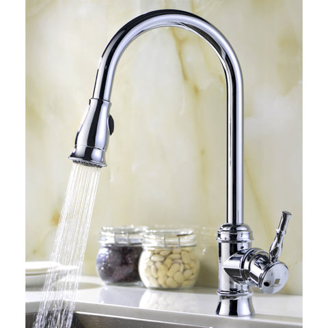 K33201A-044 - ANZZI Elysian Farmhouse 32 in. Kitchen Sink with Sails Faucet in Polished Chrome