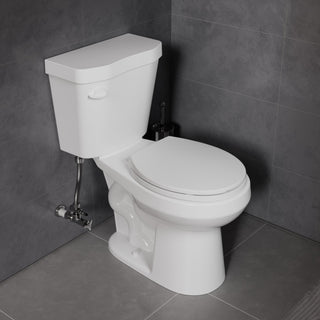 ANZZI 52 in. x 30 in. Left Drain Combination Jetted Bathtub in White with Rounded Toilet and Soft Close Lid