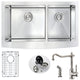 K36203A-108 - ANZZI Elysian Farmhouse 36 in. Double Bowl Kitchen Sink with Locke Faucet in Brushed Nickel