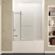 SD05401BN-3260L - ANZZI 60 in. L x 32 in. W Left Drain Tub in White and 48 in. W x 58 in. H Frameless Tub Door in Brushed Nickel Finish