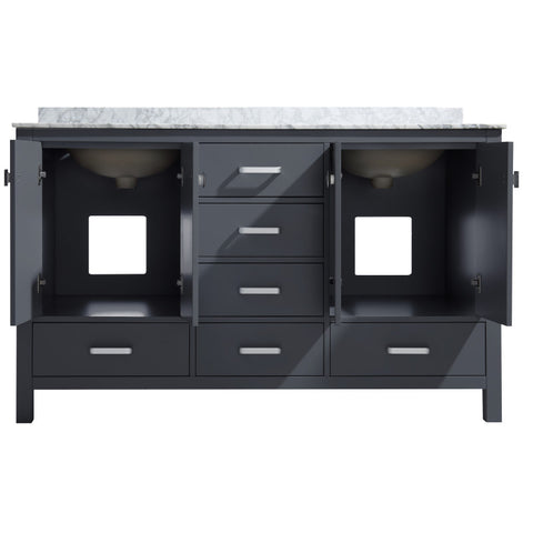 ANZZI Chateau 60 in. W x 22 in. D Bathroom Vanity Set with Carrara Marble Top with White Sink