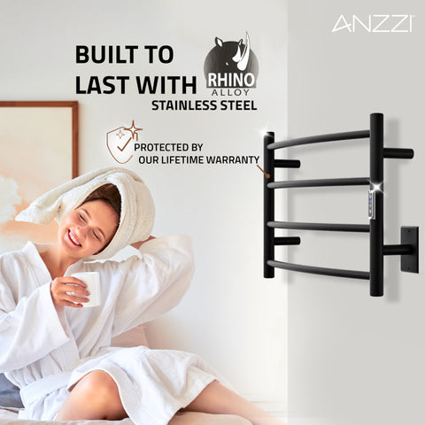 ANZZI Glow 4-Bar Stainless Steel Wall Mounted Towel Warmer